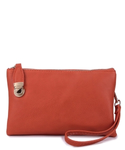 Fashion Clutch Crossbody Bag WU020B BURNT ORANGE